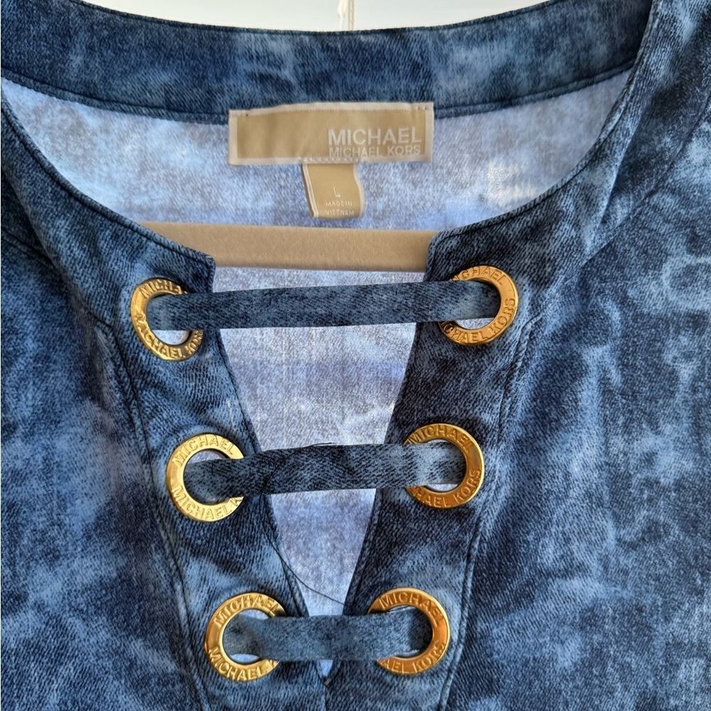 MICHAEL KORS NAVY TIE-DYE DRESS‎ - Picture 4 of 6